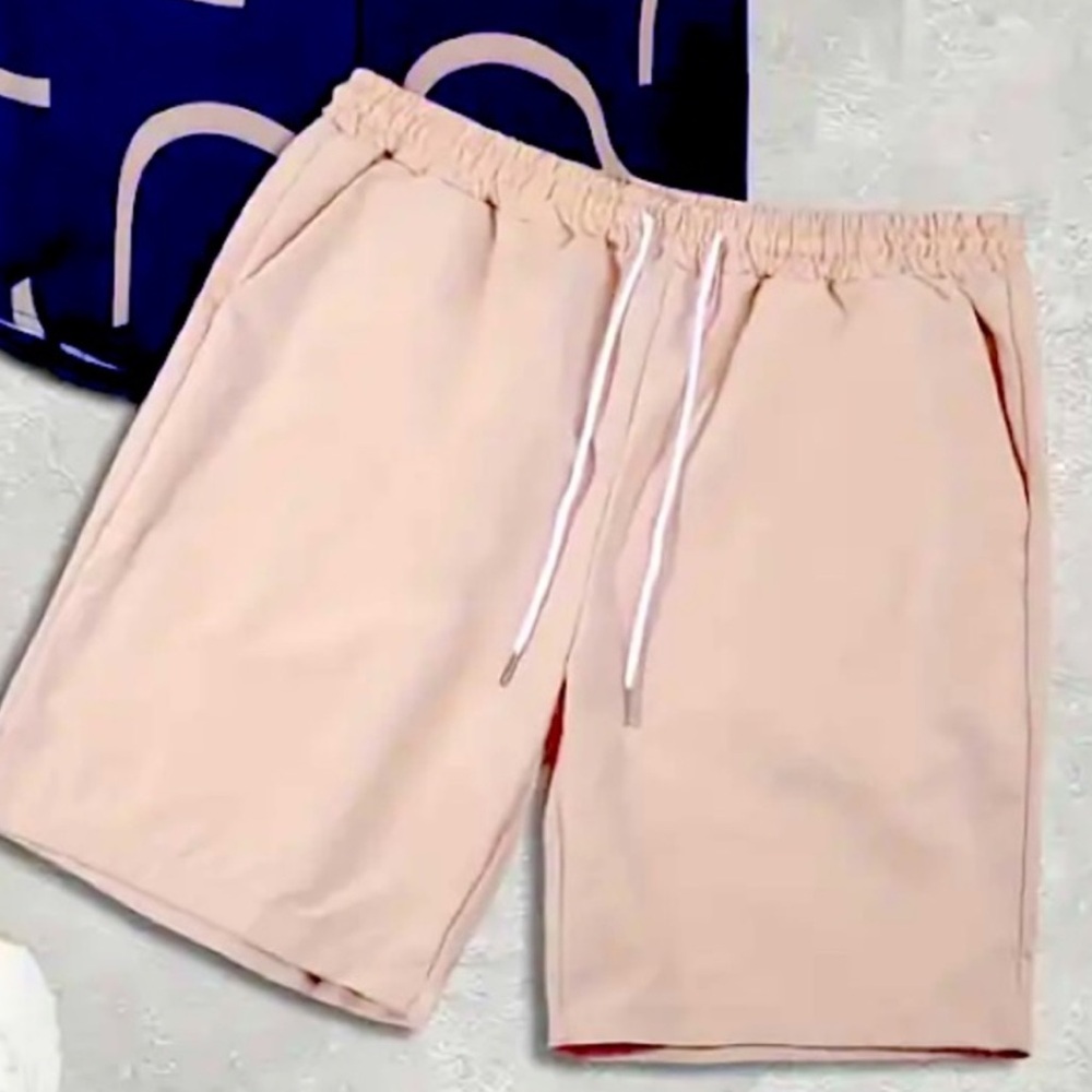 NWT Coral Peach Pink Color Men’s Lightweight Shorts XL White Drawstring Pockets